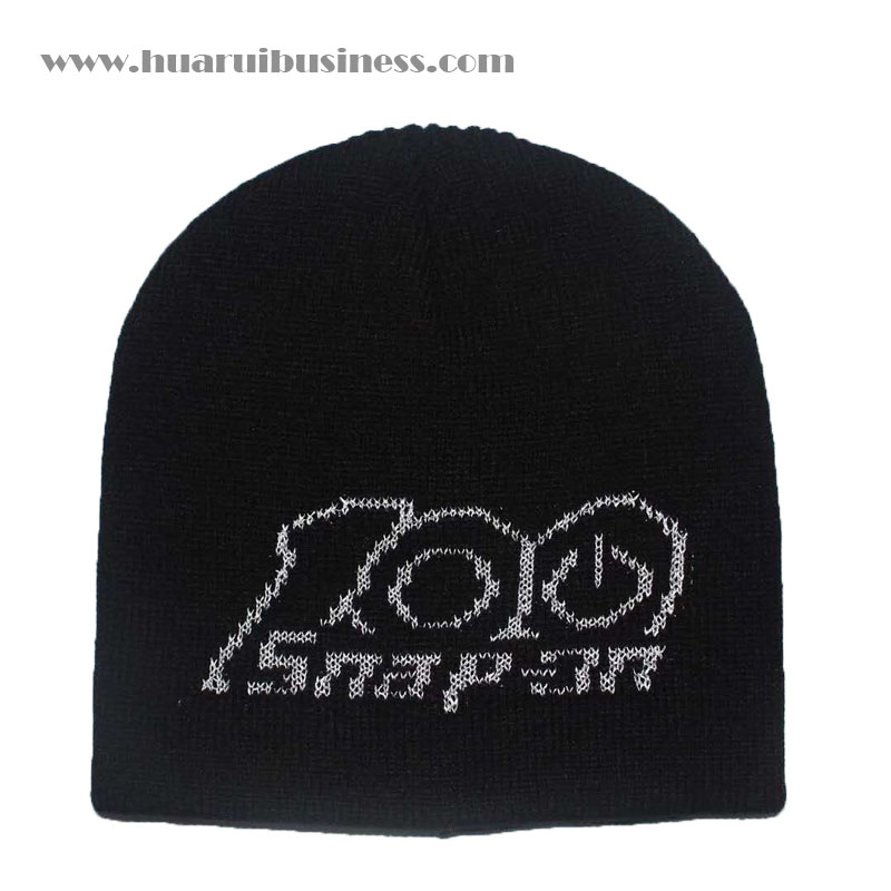 acrilic, căciulă acrilică tricotată pălărie, smoc, căciulă de iarnă, logo cu efect reflectorizant